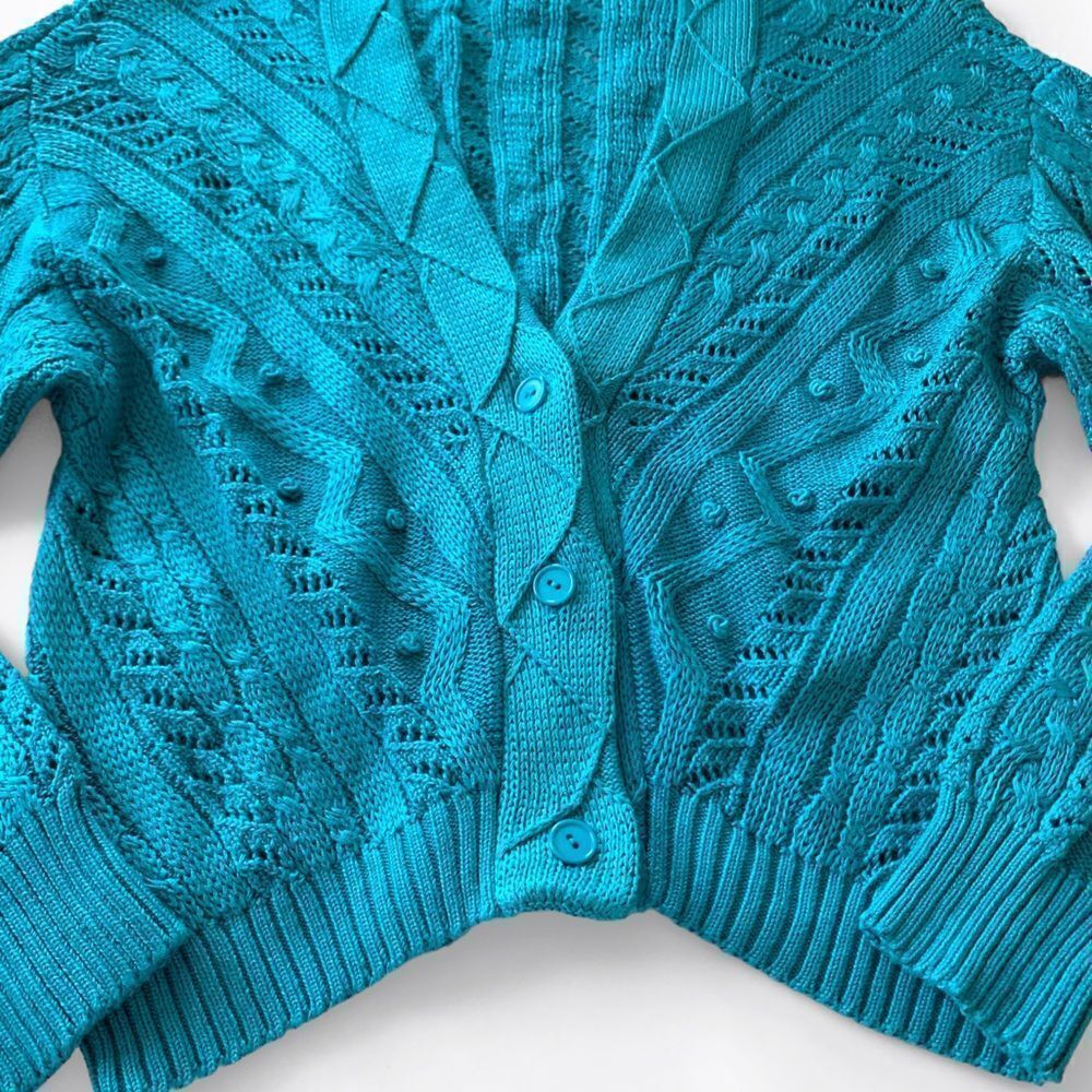 Peruvian Connection Cable Knit Cardigan Sweater - Picture 4 of 7